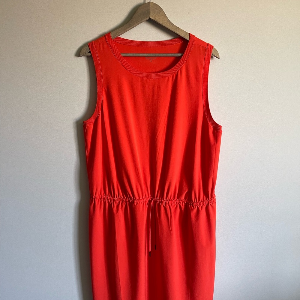 Athleta Red Pleated Sundress Midi